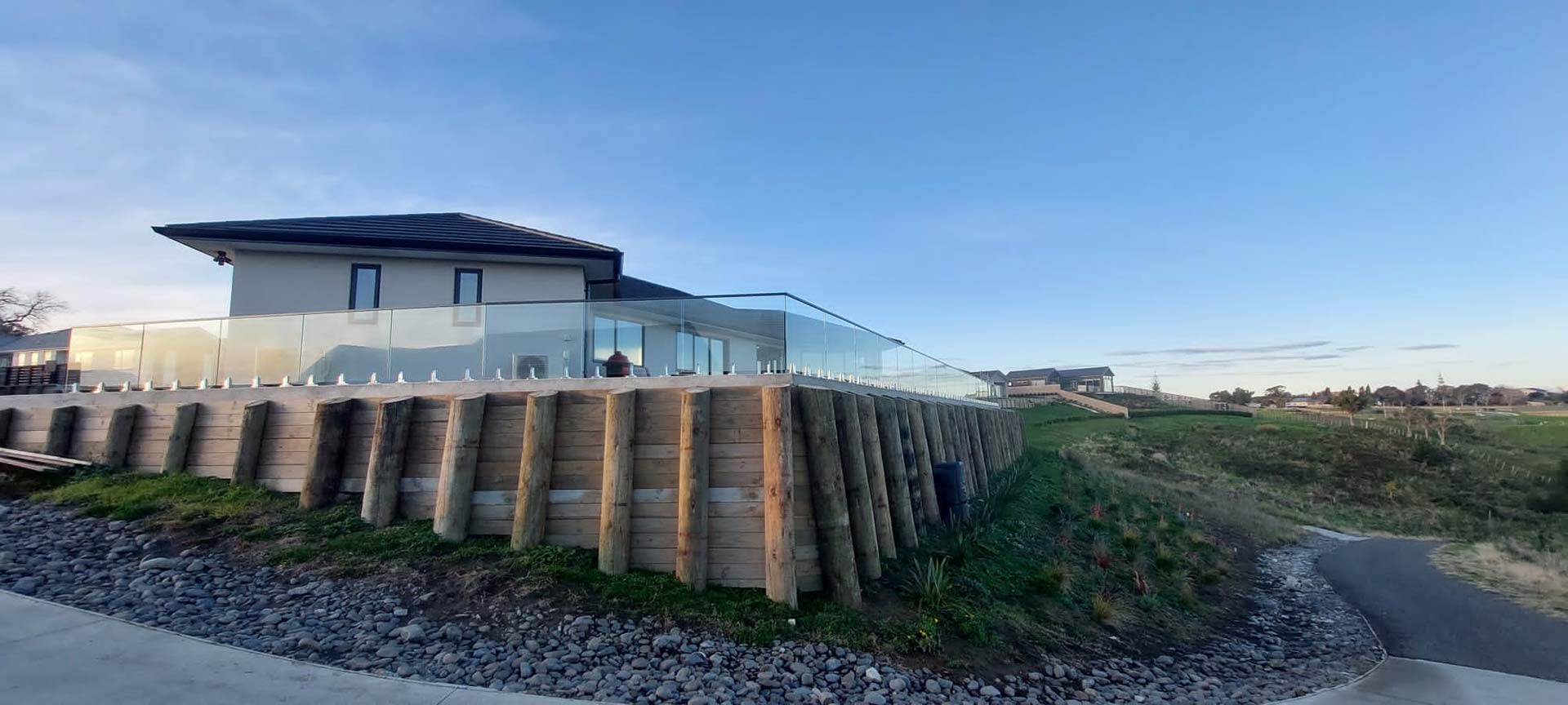 Retaining wall build and balustrade installation by DML Construction Wanganui